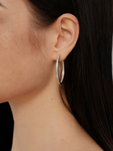 S925 Sterling Silver Moissanite Pavé Large Hoop Earrings